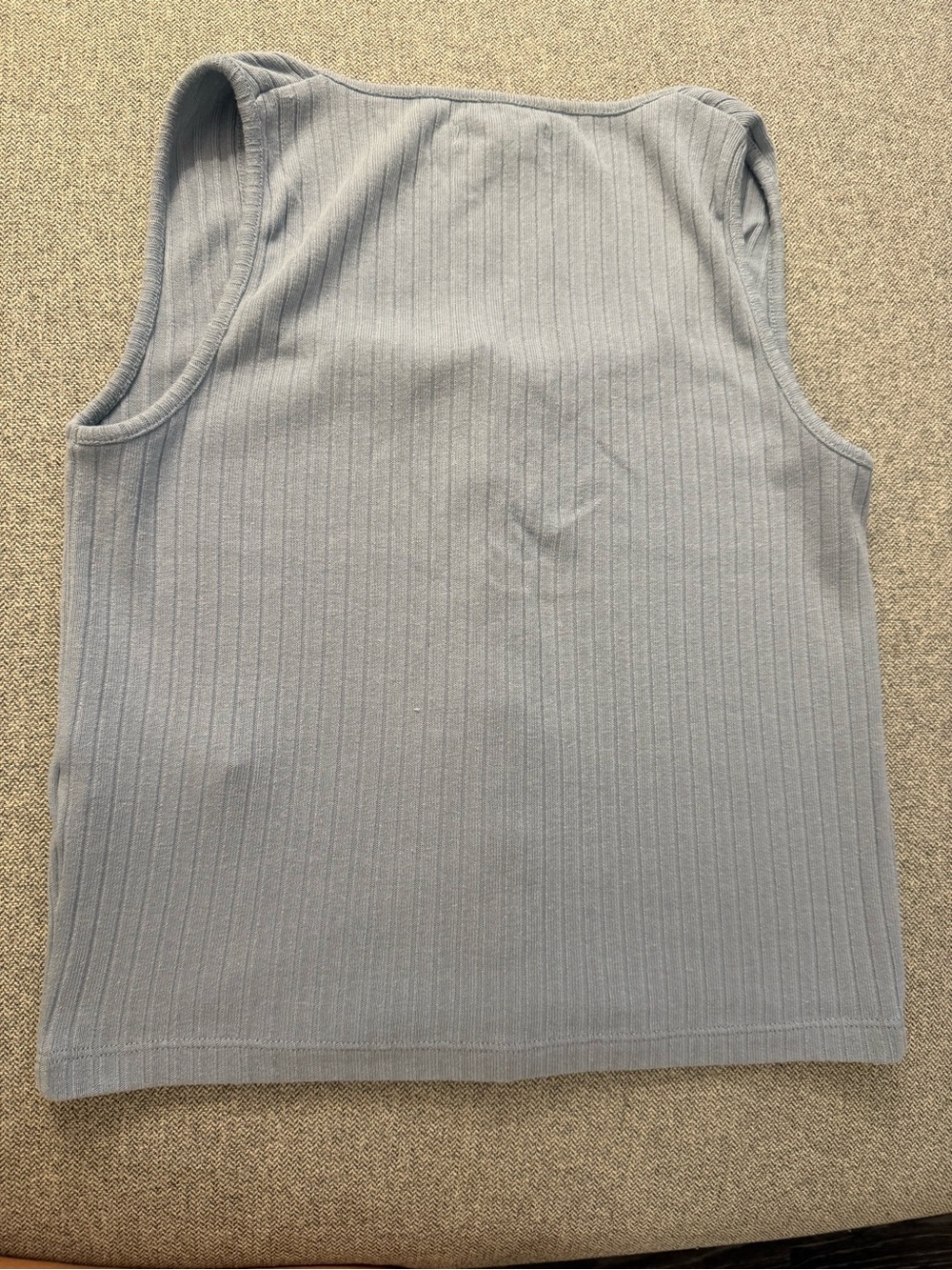 Madewell Powder Blue Ribbed Button Tank - Picture 2 of 4